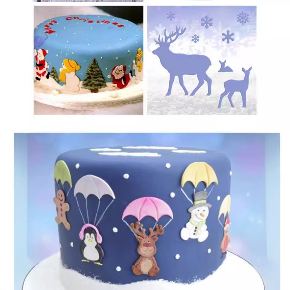 Navidad de la misma serie de molde de galletas de nieve de alce molde de corte DIY pastel de horneado molde de pastel de caramelo al por mayor image 4