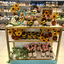 跨境新款je合集水果蔬菜蛋糕小动物毛绒玩偶小蜜蜂公仔趣味摆件