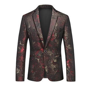 Amazon Foreign Trade New Men's Suit Coat Korean Fashion Trend Casual Slim Fit Duffian Shuai Single West Coat