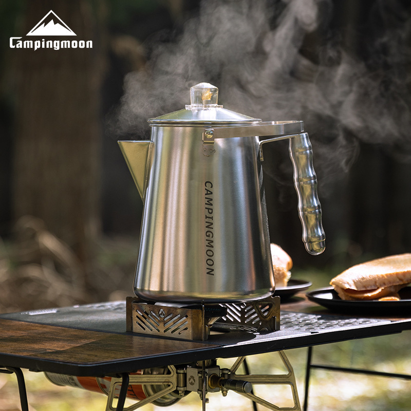 Koman Sw-7 Percolator Coffee Pot, Convenient American-Style Filter Coffee Pot, Filter-Free Stainless Steel Tea Kettle