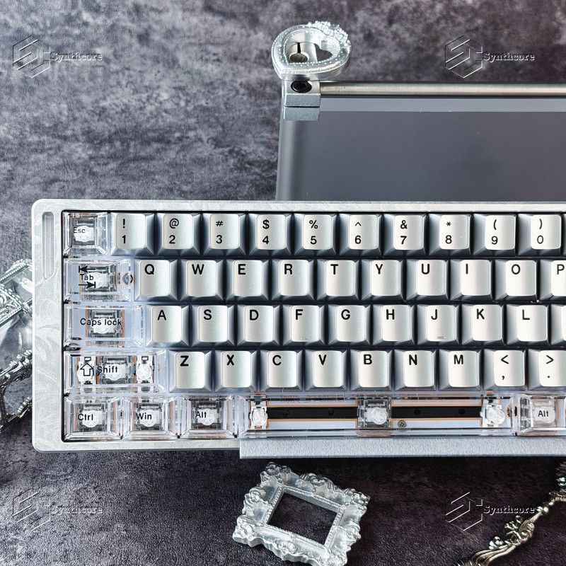 Liquid metal prism silver metallic paint high-transparency keycap material, high-quality PC magnetic switch, transparent two-tone wooting60 Liquid metal prism silver metallic paint high-transparency keycap material, high-quality PC magnetic switch, transparent two-tone wooting60