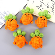 亚马逊创意毛线针织胡萝卜钥匙扣挂件包包挂饰卡通可爱小玩偶摆件