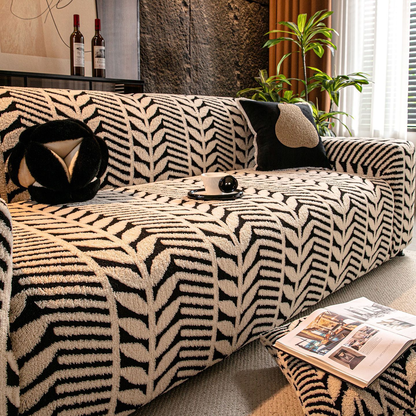 Jacquard de algodón cómodo sofá cubierta 2025 nuevo otoño invierno anti-gato agarra todo incluido cuatro estaciones cubierta protectora elástica universal