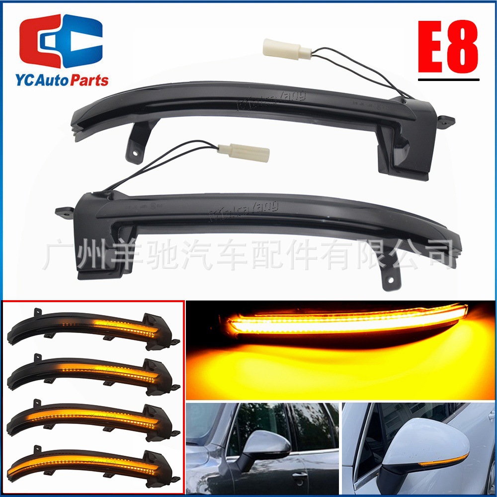 Aplicable a Volkswagen Touareg II 7P 2010 - 2018 espejo retrovisor flujo de agua dinámico LED luz de dirección
