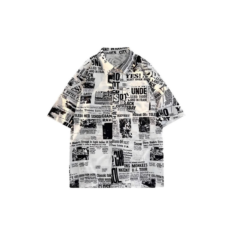 Men's Short-Sleeve Casual Loose Printed Summer 2024 Retro Trendy Short-Sleeve Cross-Border Shirt Top Same Style Versatile Men's Short-Sleeve Casual Loose Printed Summer 2024 Retro Trendy Short-Sleeve Cross-Border Shirt Top Same Style Versatile