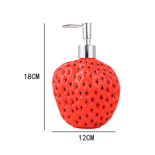 Strawberry-shaped lightweight luxury hand soap bottles, bathroom shampoo, shower gel, hand basin lotion bottles, enamel material