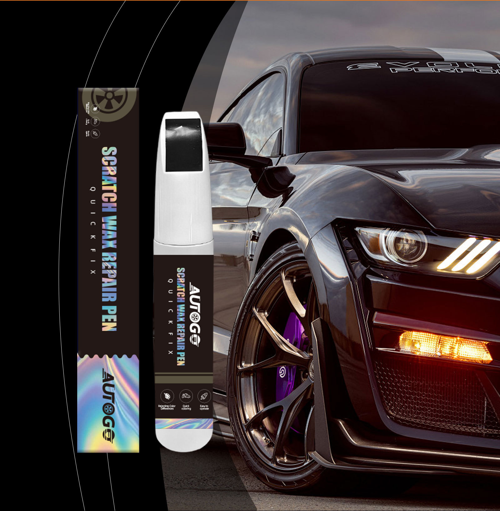 AUTOGO Car Touch-Up Paint Pen, a handy tool for repairing car paint scratches, removing scratches from the paint surface, and using a wax pencil for touch-up