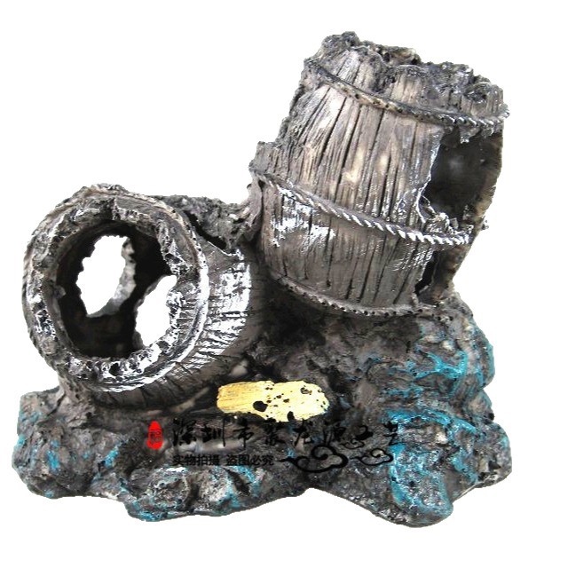 Adornos de acuario, caja de mascotas para trepar, decoración de peceras, paisajismo, peces, camarones, tortugas, cubos de esquivar, barriles de vino individuales antiguos, vino doble