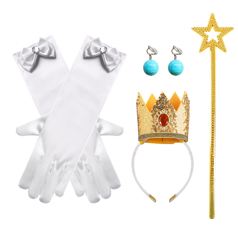 Transfronterizo de comercio exterior Cosplay rendimiento ropa de los niños princesa bi Ji vestido niña Mario melocotón princesa vestido