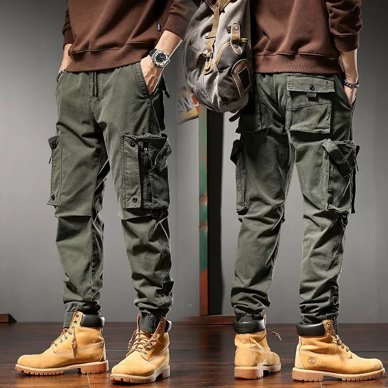 春秋季跨境美式工装裤子男直筒机能户外战术休闲裤男士束脚长裤男