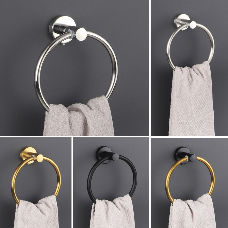 Cross-border 304 stainless steel towel ring, bathroom towel rack, paper towel holder, hotel toilet bathroom hardware set
