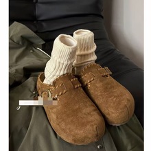 爆款厚底内增高勃肯鞋半拖女鞋2025秋季新款复古小众懒人包头拖鞋