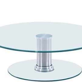 批发餐桌玻璃转盘钢化玻璃加高转台二层酒水架酒店展示台圆桌转盘