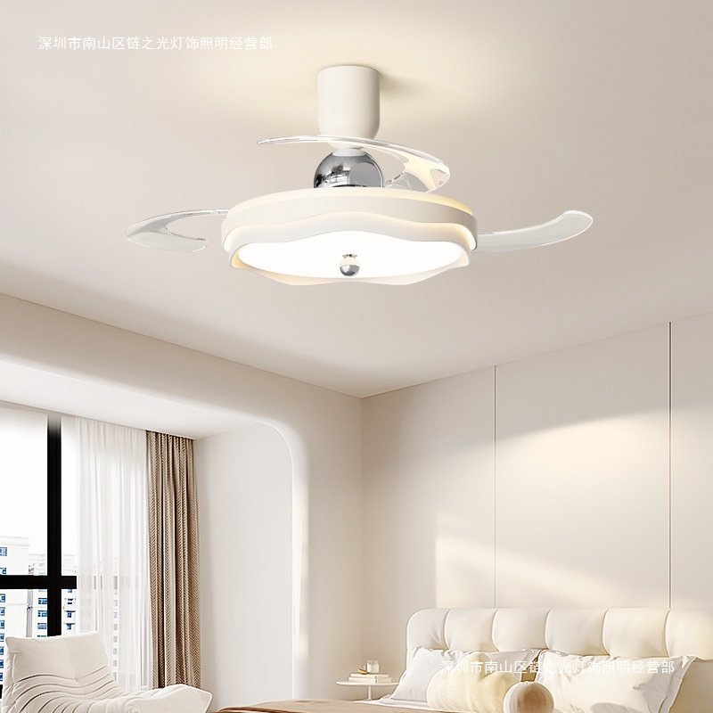 Bedroom Lamp Retro Fan Lamp Antique Style Invisible Silent Master Bedroom Study Electric Fan Integrated Lamp Restaurant Ceiling Fan Lamp