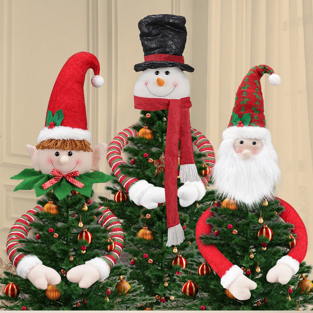 árbol de Navidad estrella de muñeca creativa árbol de Navidad estrella de Santa Claus genio muñeco de nieve colgante decoración de ventanas de Navidad