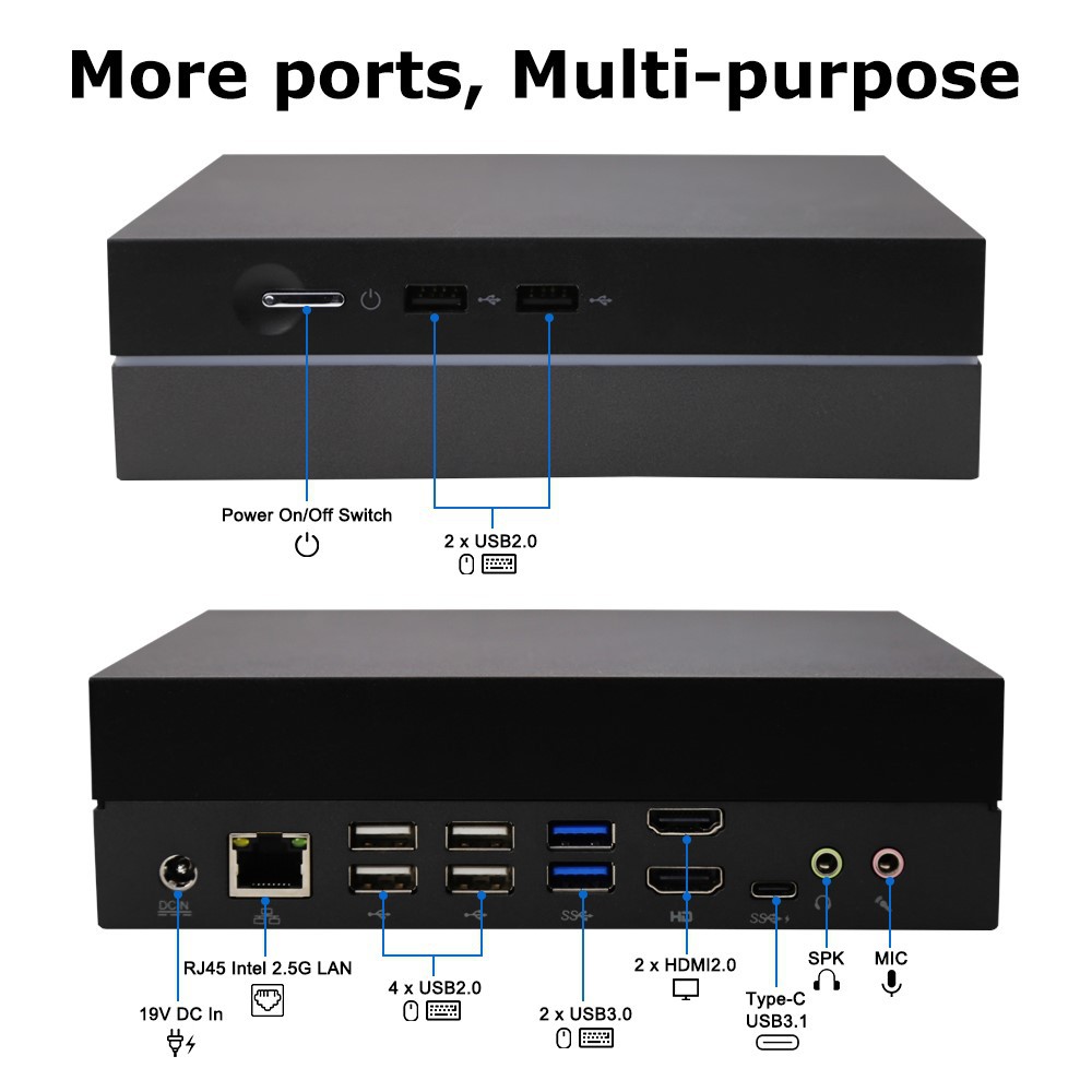 I9 12900H mini host 4G pantalla única i712700H pantalla única todo en uno Micro Mini ordenador mini pc