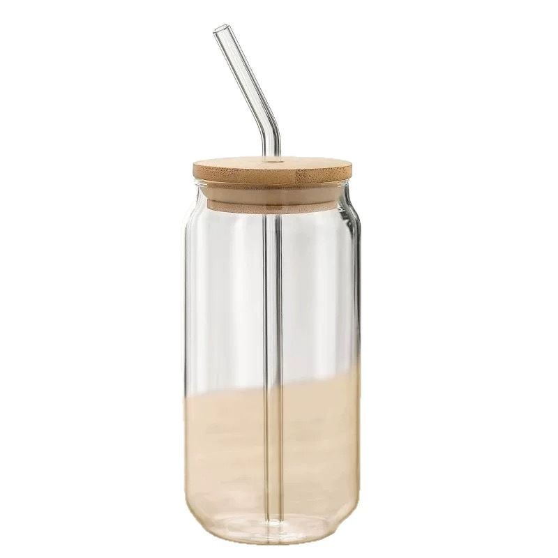 Taza de té con leche de cola Vaso de bebida con pajita de red de alto valor Vaso de vidrio de borosilicato para el hogar