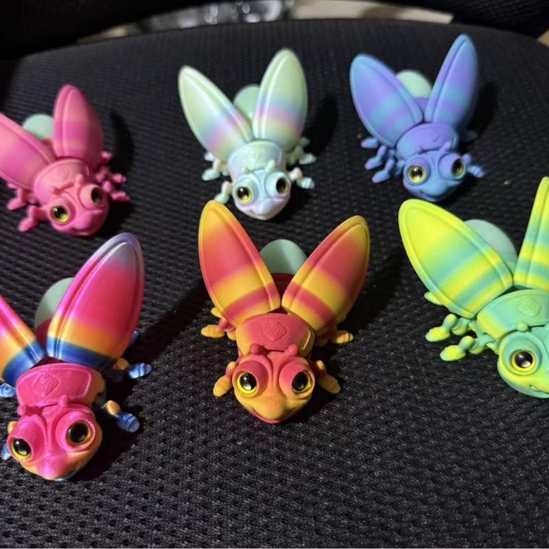 跨境3d打印萤火虫夜光尾巴磁吸冰箱贴模型仿真动物摆件摆摊新品|undefined