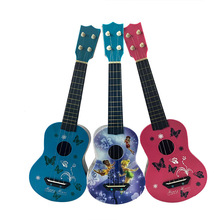 新款彩色卡通大吉他初学者音乐启蒙教具塑料仿真可弹奏四弦吉他