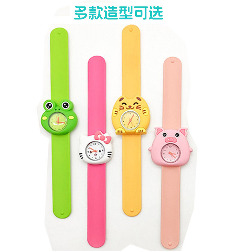 Children's Watch Cute Cartoon Silicone Quartz Watch Male and Female Primary School Students Kindergarten Children's Snap Watch