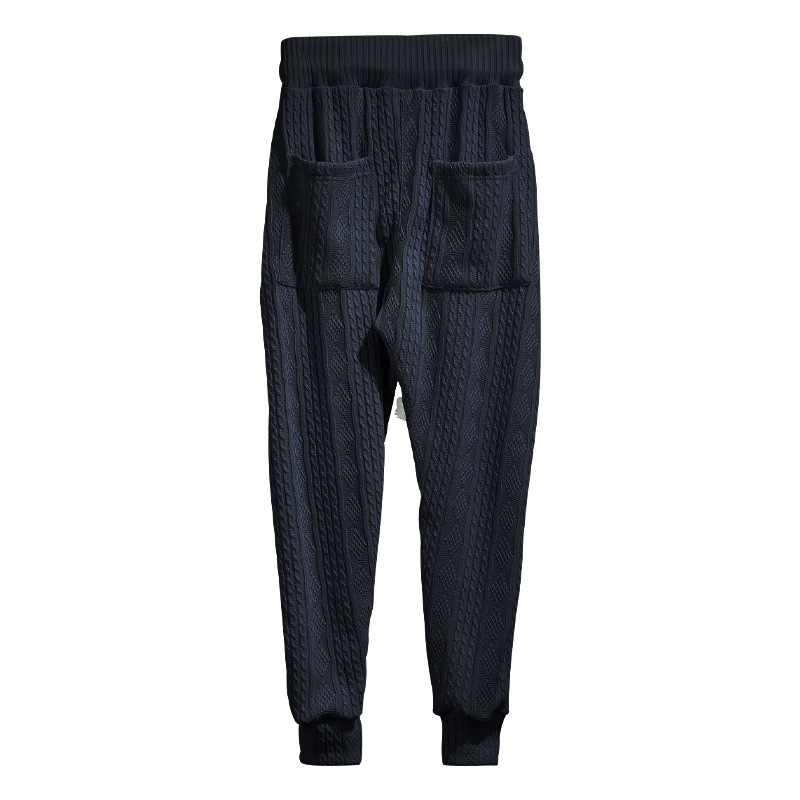 Men's Jacquard Jogger Pants, Casual Trousers With Drawstring_voghion.com
