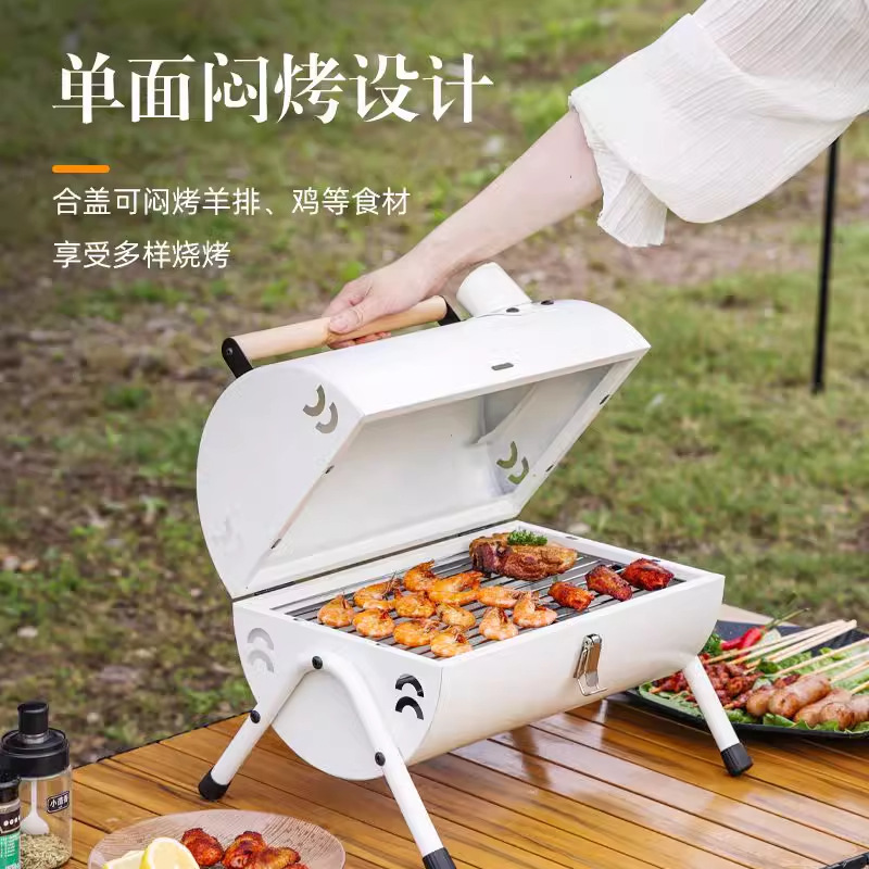 バーベキューストーブ家庭用屋外折り畳みポータブル焼き串ストーブセット木炭炭素焼きネット赤小型焼肉棚|undefined