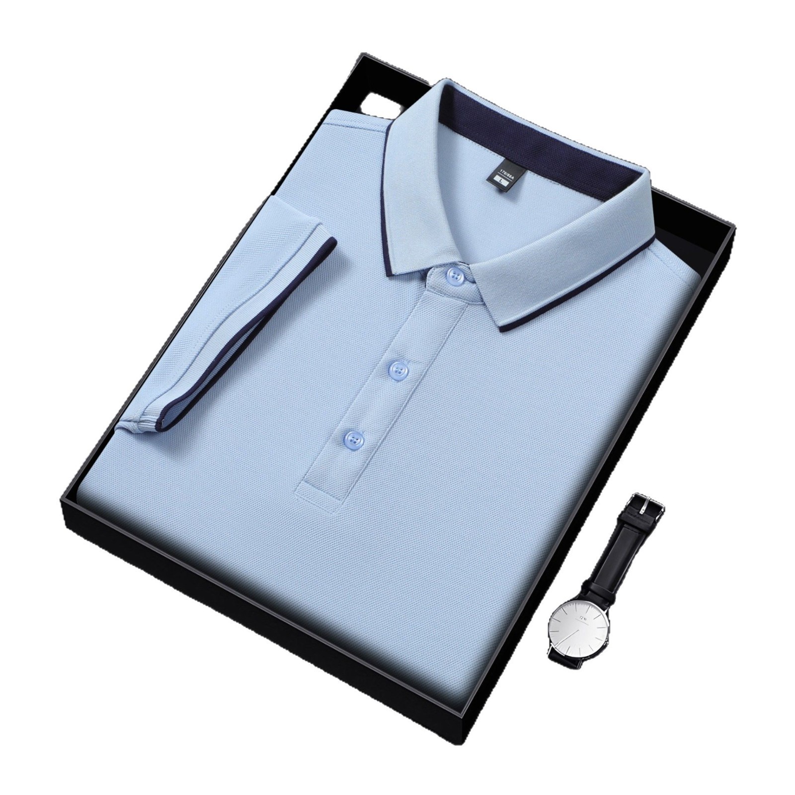 Peso pesado 220g 7A antibacteriano 65 algodón abalorios grandes contrastes de color cuello secundario en vivo camisa POLO caliente camiseta de manga corta