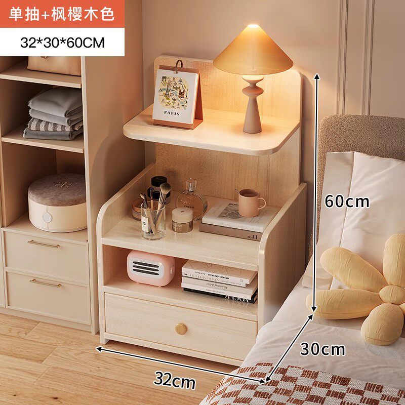 Mesa de cabecera de alquiler simple dormitorio doméstico de lujo mesa de cabecera pequeña con cajón armario