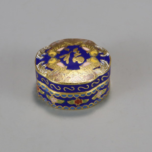Beijing Cloisonne Jewelry Box Powder Box Craft Gift Copper Tire Mechanism Enamel Polished Antique Old Blessing Box