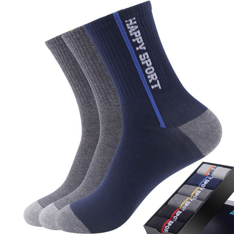 Spring and Autumn Socks Men's Mid length Socks Trend Versatile Basketball Sports Odor Resistant Men's Socks