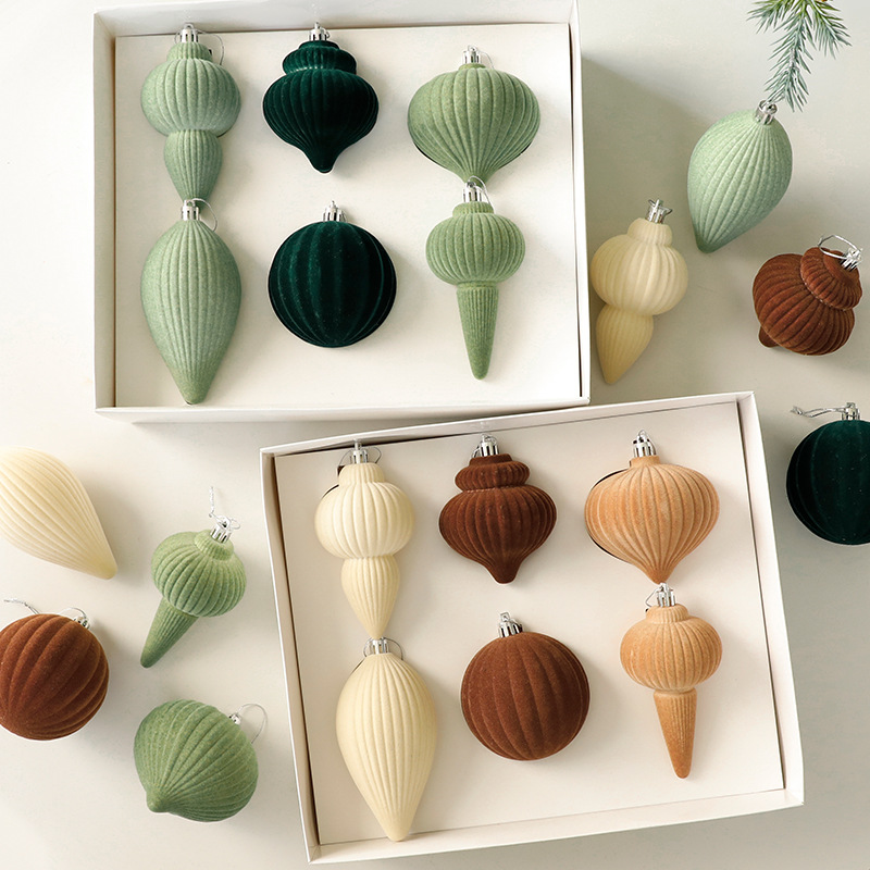 Fronteriza alienígena floquete bola de Navidad árbol de Navidad pequeño colgante vino rojo tinta verde bola de Navidad floquete decoración de Navidad