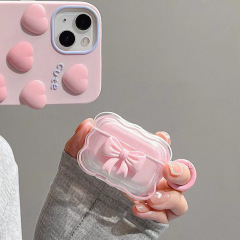 Apple AirPods 1/2世代Proヘッドフォン保護ケースカバーワイヤレスシンプルに適したインスタイル立体リボン