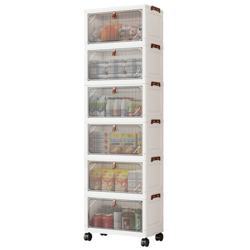 Home Storage Cabinet Living Room Storage Cabinet Multi-layer Toy Shelf Flip-top Snack Cabinet Floor Kitchen Storage Box