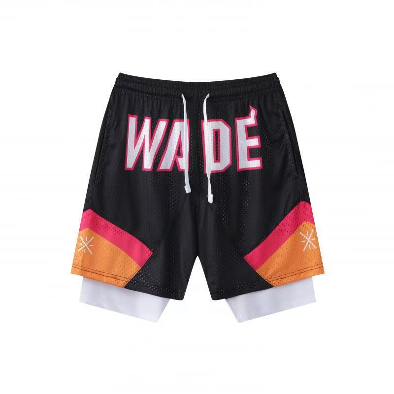 Wade's Way Basketball Pants Double-Layer Fake Two-Piece Men's and Women's Sports Running Quick-Drying Fitness Four-Point American Shorts