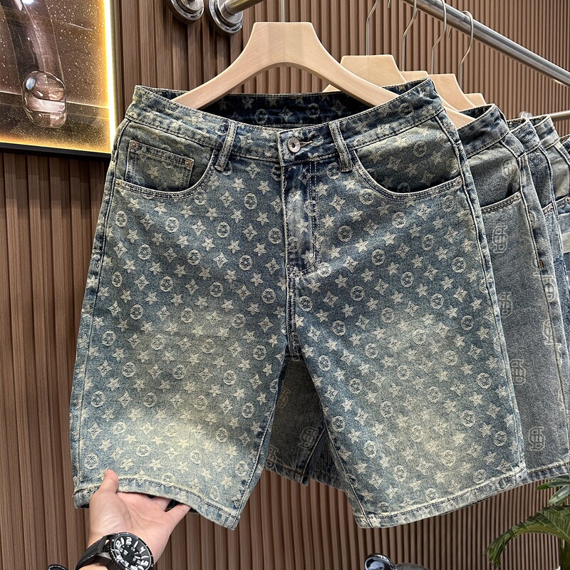 Men's Trendy Denim Shorts, Summer New Straight-Cut Slim-Fit Stylish Versatile Mid-Length Pants Men's Trendy Denim Shorts, Summer New Straight-Cut Slim-Fit Stylish Versatile Mid-Length Pants