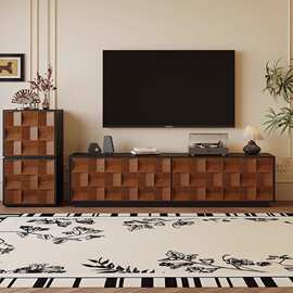 中古电视柜客厅家用法式复古实木落地小户型客厅地柜收纳柜听音柜