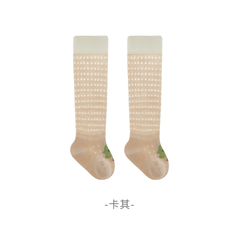 Bebé recién nacido calcetines verano ultrafino no apretado pierna suelta boca deshuesada dibujos animados lindo bebé recién nacido largo alto calcetines de algodón
