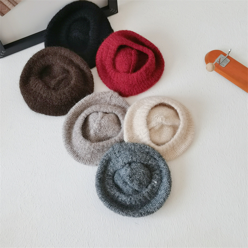 Children Unisex Retro Solid Color Beret Hat display picture 4