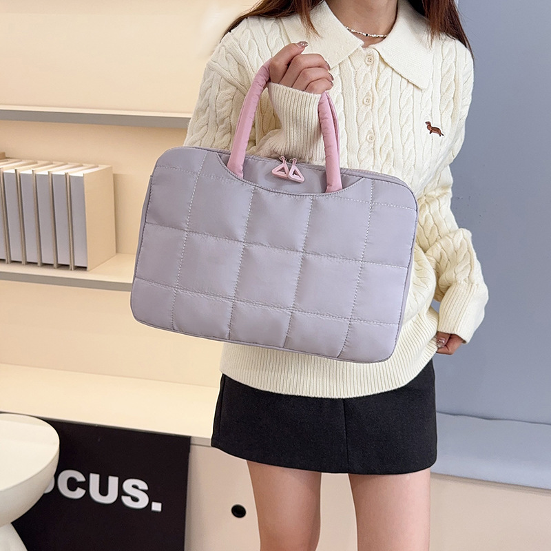 Bolsa de computadora portátil de gran capacidad de textura simple de 16 pulgadas bolsa de portátil casual versátil