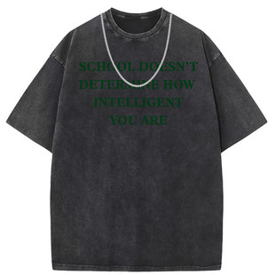 Short-sleeved T-shirt women's washed old American street original European and American men's clothing men's and women's custom