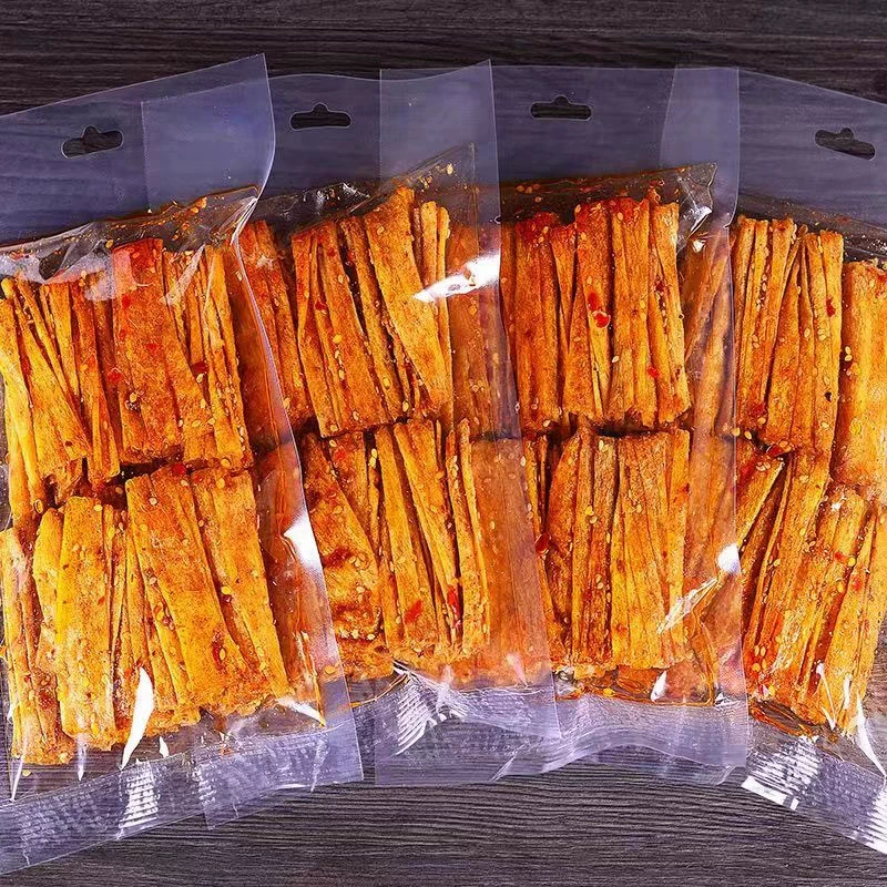 Специальность Хунань измельченная кожа фасоли пряные ломтики детство Ностальгический пряный киоск Пряная закуска сушеные тофу чистая красная Пряная полоска
