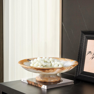 Natural Jade Fruit Plate Dinner Plate High-foot Tray Light Luxury Home Decoration Antique Storage Plate Homestay Model Room