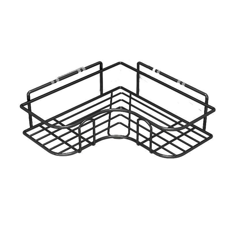 Estante triangular para baño Estante de almacenamiento de hierro forjado para cocina sin perforación para baño Cesta de almacenamiento Estante montado en la pared para baño image 6