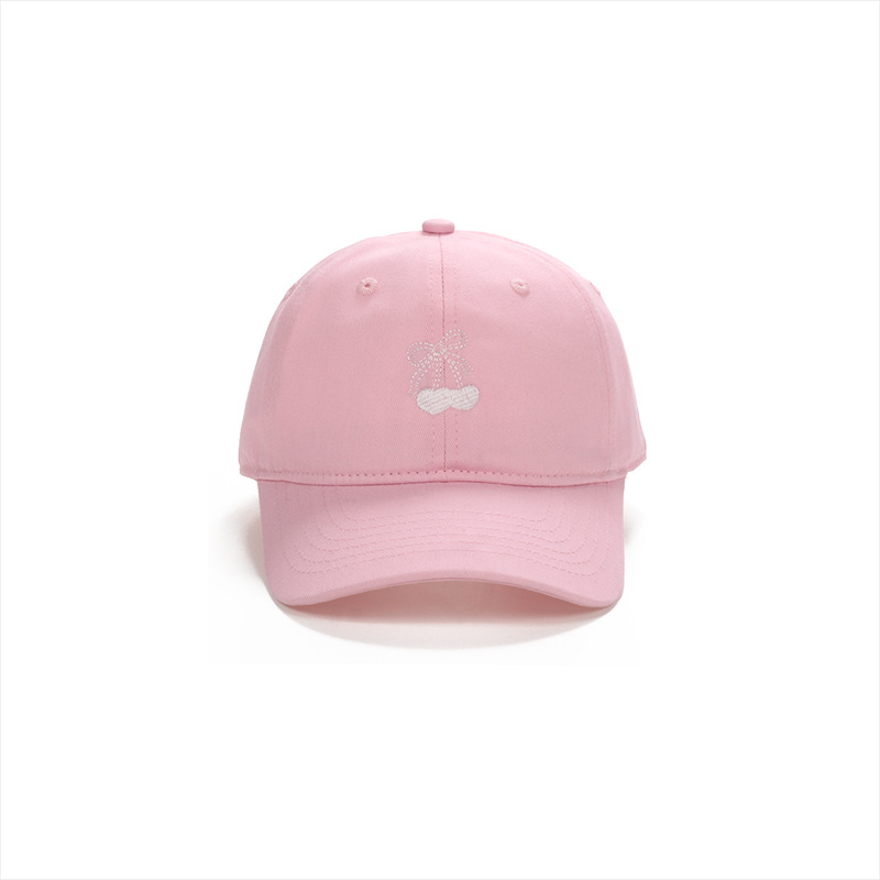 Casual, Daily Occasion Women's Cute Modern Style Sweet Cherry Solid Color Bow Knot Curved Eaves Baseball Cap