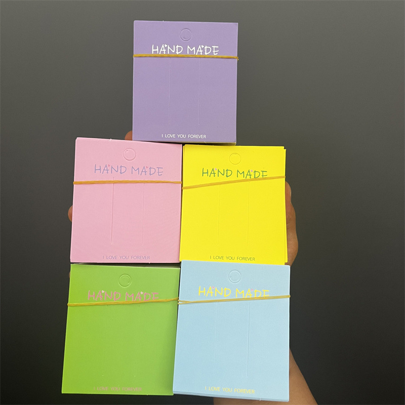 一百张7*8彩色手工发夹卡片包装卡纸diy发饰材料底板纸发卡吊牌