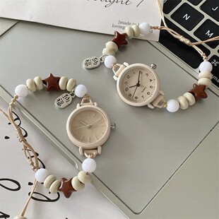 DIY bestie hand watch for female middle and high school students ins niche retro forest style simple small new versatile