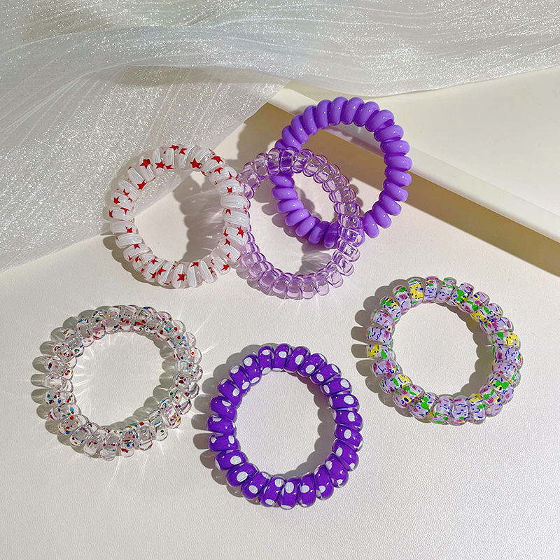 Dolce color cable telefónico cabello anillo de cabello cuerda de cabello mujer simple sin marcas cuerda de cabello no daña el cabello banda de goma cubierta de cabello