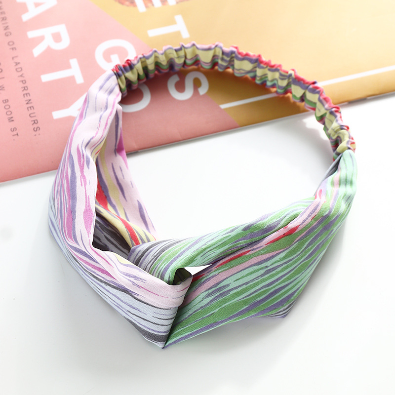 Fashion Stripes Knotted Hairband display picture 8