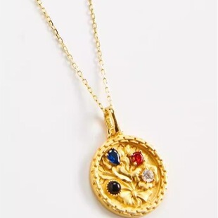 Niche design high-end color diamond flower pendant necklace personality Niche high-end luxury clavicle chain all-match men
