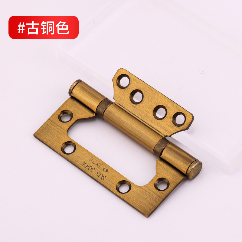 bisagra de acero inoxidable 4 pulgadas y 5 pulgadas engrosadas bisagra de puerta de madera sin ranura bisagra de rodamiento silencioso puerta al por mayor